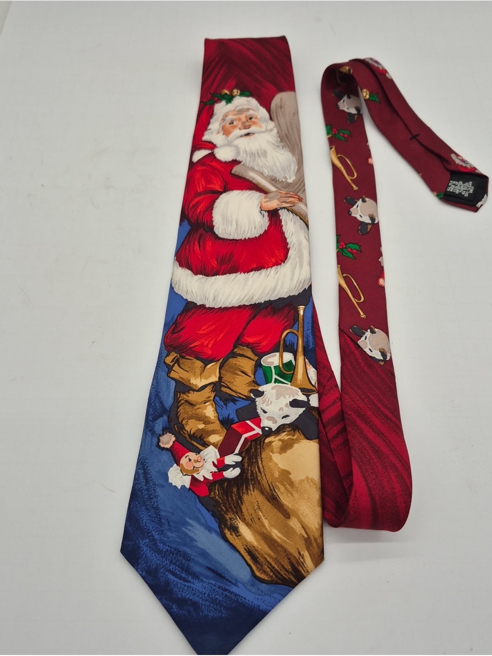 VTG Hallmark Holiday Traditions By MMG Mens Christmas 100% Silk Tie Santa Claus